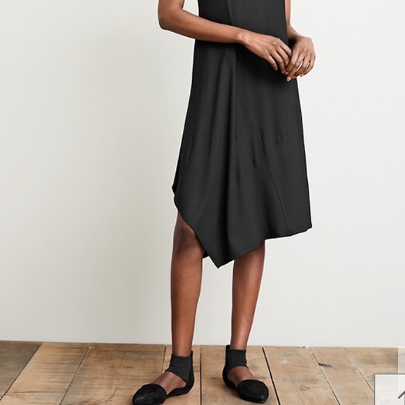 Eileen Fisher Dresses & Skirts - Eileen Fisher Jersey Midi Dress Asymmetrical Hem S
